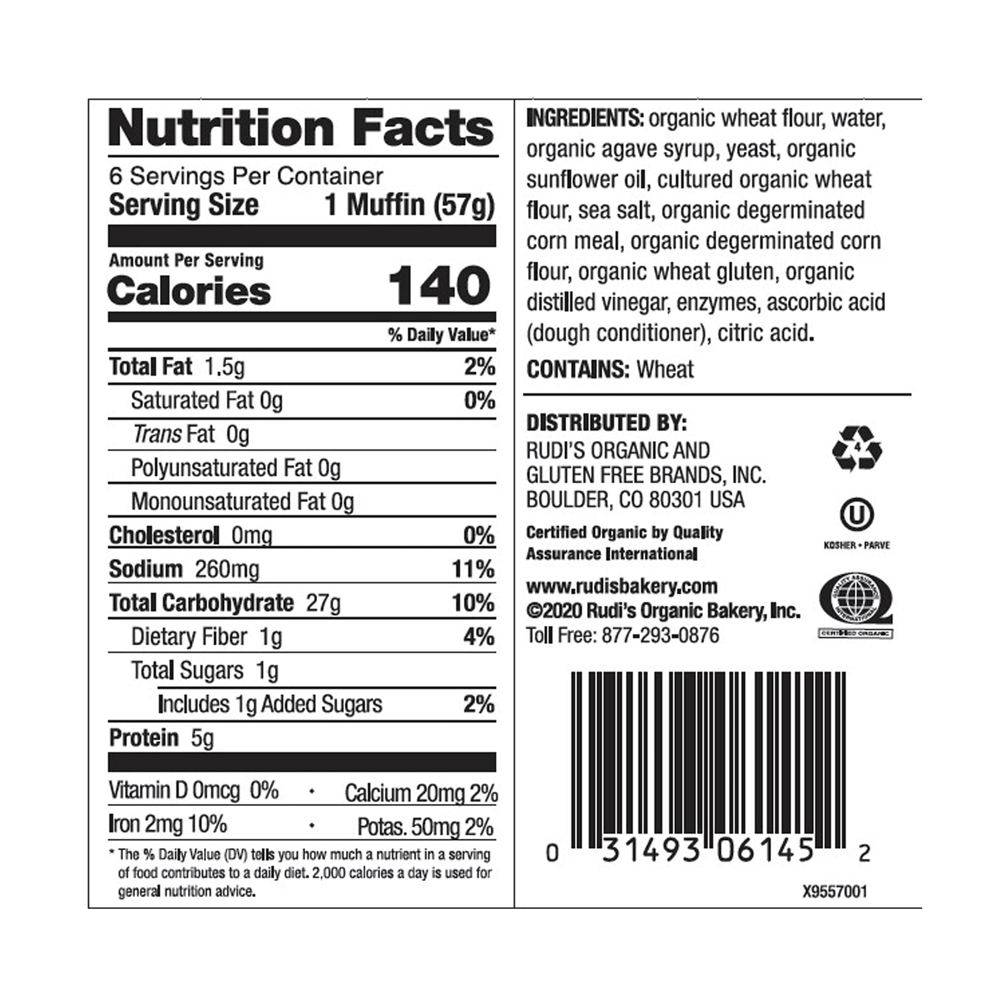 Rudis Bakery Organic White English Muffins, 12 OZ