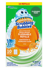 Scrubbing Bubbles Fresh Brush Flushable Refills - Citrus Action Scent - 10 Count Flushable Refills Per Box - Pack of 3 Boxes