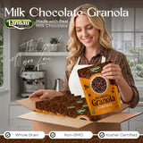 Landau Milk Chocolate Granola - Crunchy Whole Grain Oats with Real Chocolate Chunks - Non-GMO, Kosher Certified Diary Granola - Breakfast, Snack