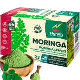 Hanan Moringa Tea Bags - Energy & Immunity Boost, Superfood Herbal, Caffeine-Free, Eco-Conscious 25-Count Resealable Pack