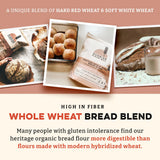 Sunrise Flour Mill Heritage Whole Wheat Bread Blend - 5 lb | USDA Organic All Purpose Flour Unbleached - Non-GMO, Kosher, Grown Without Glyphosate