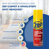 Zep Instant Carpet and Upholstery Spot Remover 19 oz (1 unit) and Zep Foaming Wall Cleaner 18 oz (1 unit) ECBD002 - Professional Sprays for Carpet