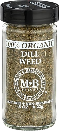 Morton & Bassett 100% Organic Dill Weed | Light, Tangy Herb for Seafood, Pickling & Dips | Gluten Free, Salt Free, Non-GMO | 0.8 oz Jar