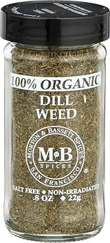 Morton & Bassett 100% Organic Dill Weed | Light, Tangy Herb for Seafood, Pickling & Dips | Gluten Free, Salt Free, Non-GMO | 0.8 oz Jar