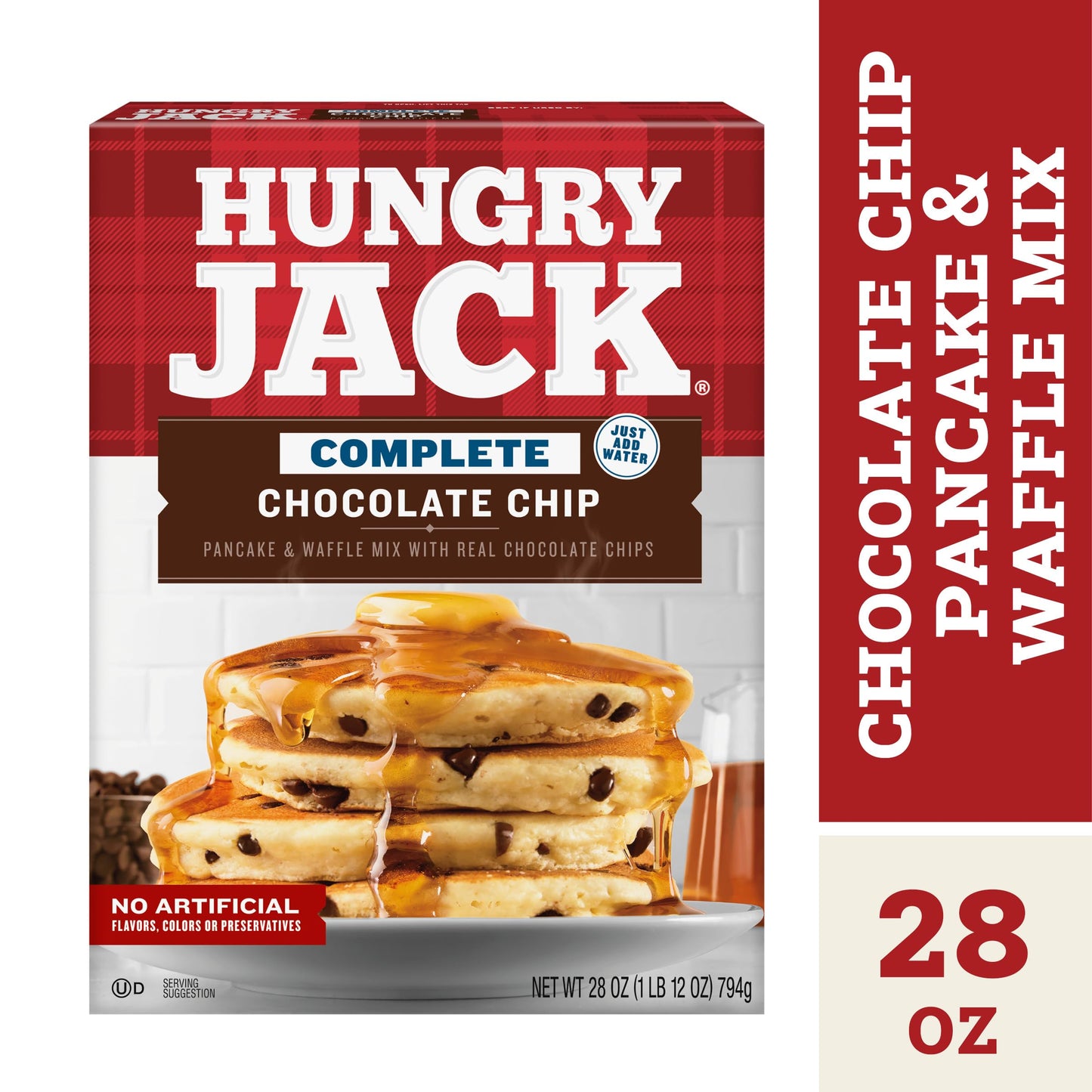Hungry Jack Complete Chocolate Chip Pancake & Waffle Mix 28 oz