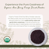 Starwest Botanicals Acai Berry Freeze Dried Powder Organic - Organic Acai for Bowls, Smoothies, Juice, Baked Goods, Yogurt & Cereal, Adds Coloring