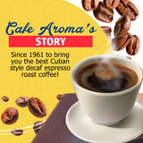 Café Aroma Dark Roast Espresso Ground Coffee, Authentic Cuban Style Coffee, Vacuum Sealed, Ground Espresso Beans, 8.8 oz (1-Pack)