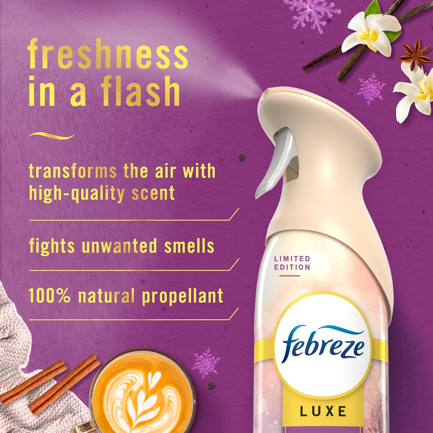 Febreze Air Mist Air Freshener Spray, Odor-Fighting Room Spray, Air Fresheners for Home and Bathroom and Kitchen, Aerosol Can, Cuddle Weather Scent