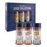 Pork Barrel BBQ Spice Collection Gift Pack | Gifts for Men| 3.8 oz All American Spice, 4.5 oz Steak and 3 oz Chicken, All Purpose BBQ Rub - No MSG
