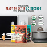 BeanVIVO - Variety 3 Pack (10 oz each) - Organic Baja Black Beans, Three Bean Vegan Chili, Coconut Curry Chickpeas - Seasoned & Ready to Eat, Plant