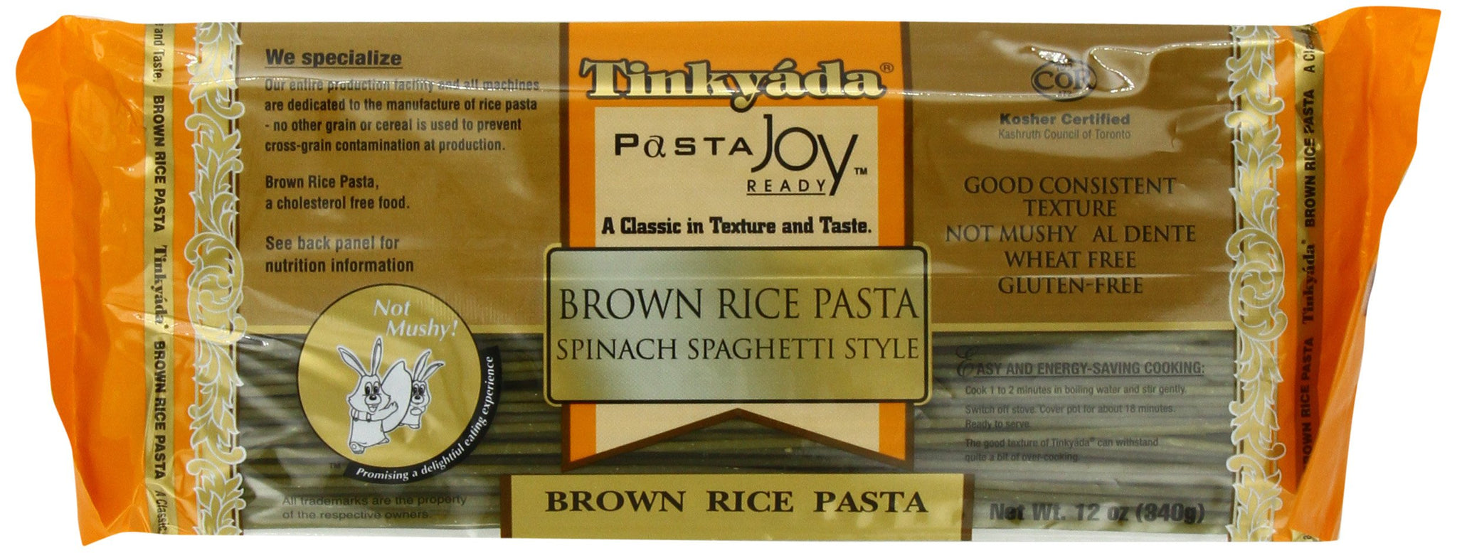 Spinach and Brown Rice Spaghetti Pasta 12 Ounces (Case of 12)