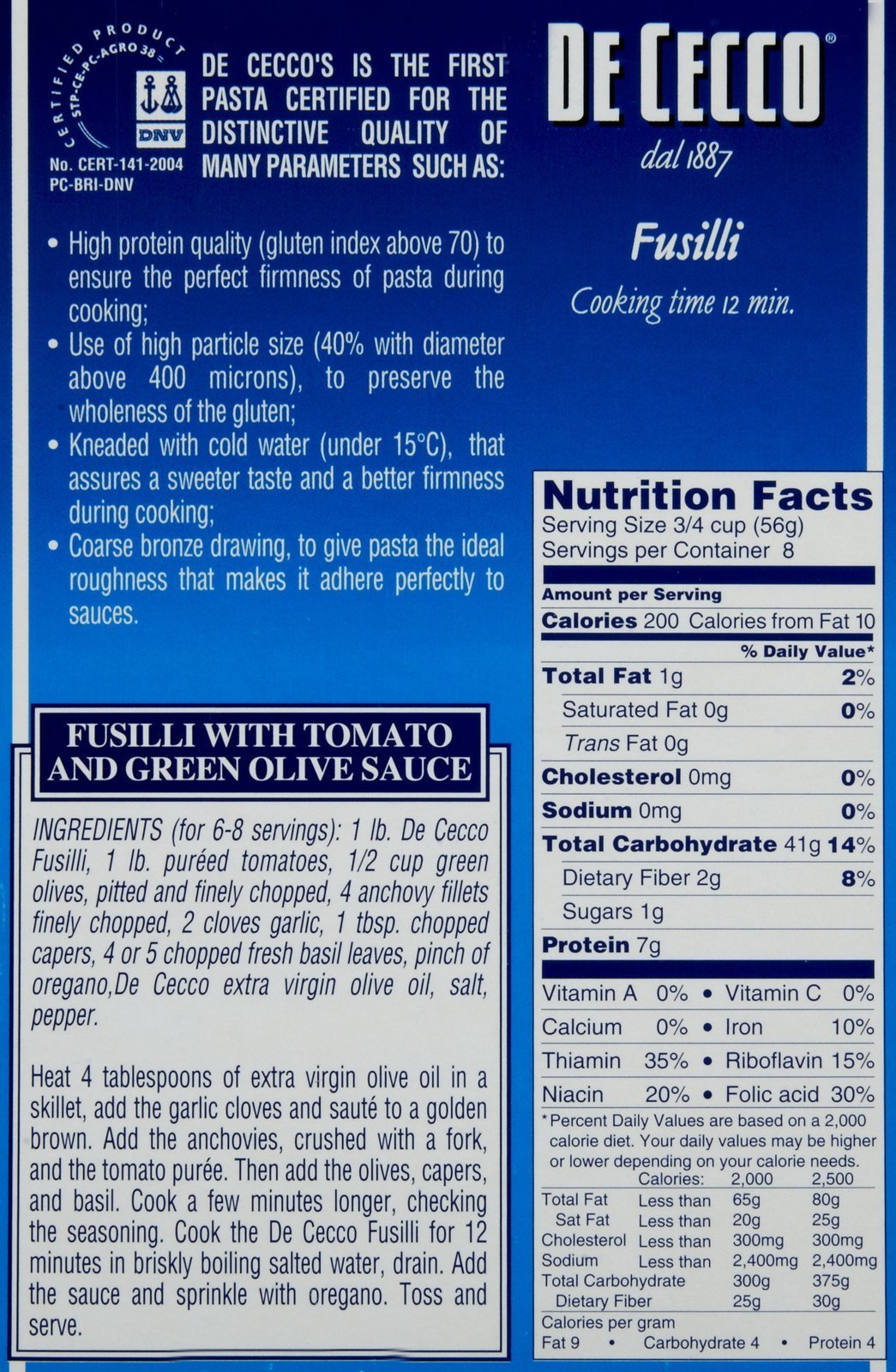 De Cecco Fusilli Boxes - 16 oz