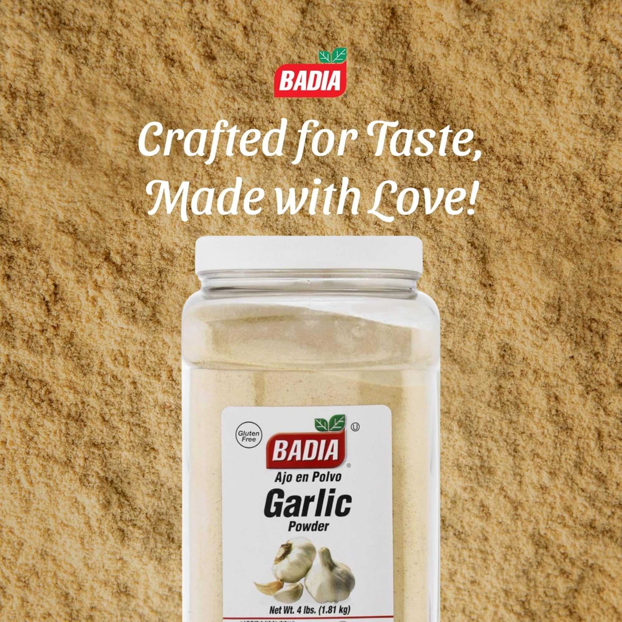 Badia Garlic Powder, 4 Pound - Premium Garlic Powder for Cooking, Seasoning & Spice Blends, Freshly Ground and Flavorful