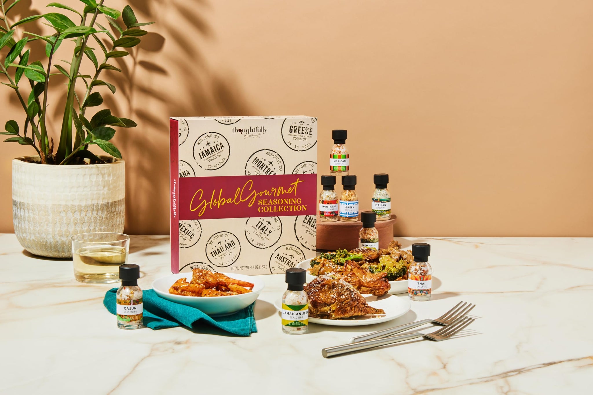 Thoughtfully Gourmet, Global Spice Collection Gift Set, International Seasonings Set, Flavors Include Greek, Italian, Mexican, Cajun Seasoning & More