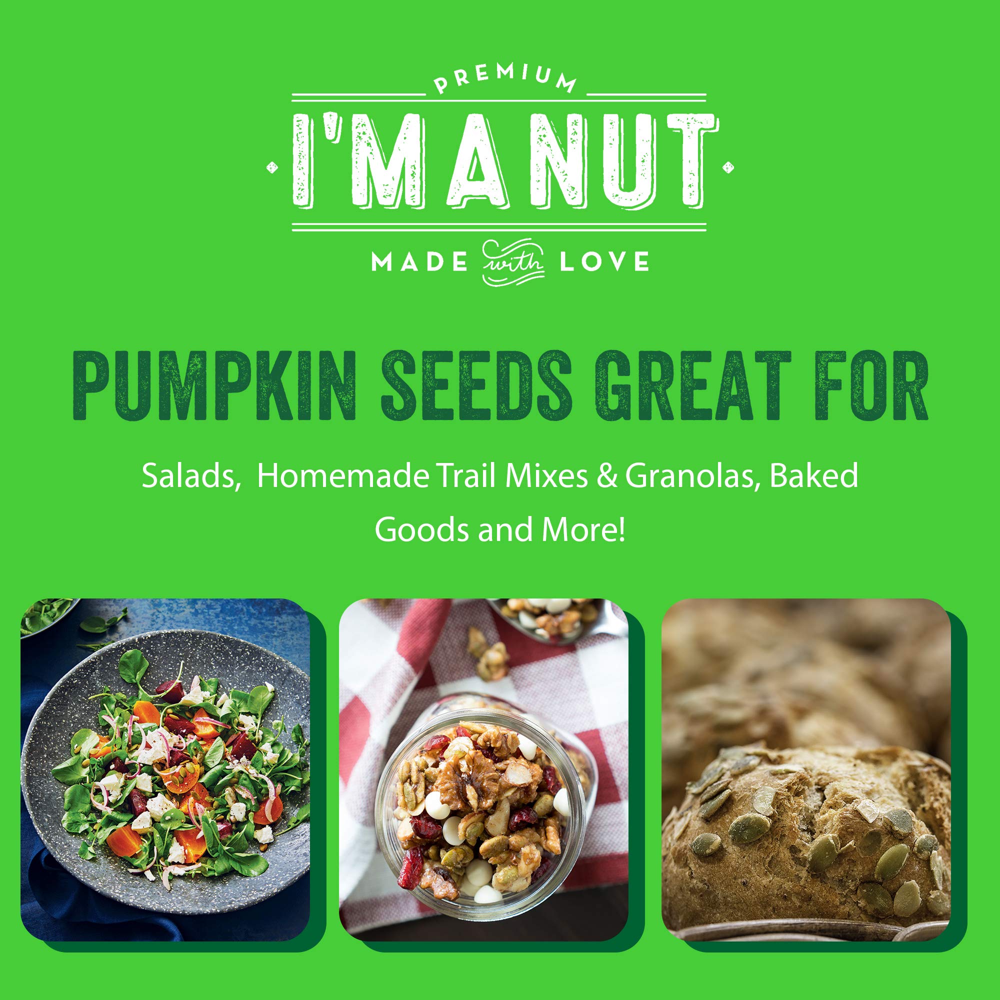 Oven Toasted Pumpkin Seeds with Sea Salt (Papitas) 32 oz (2 lb) Batch Tested Gluten & Peanut Free | No Oils | No PPO | Non GMO | Vegan and Keto