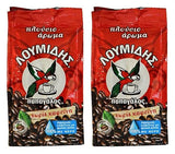 Loumidis Greek Ground Coffee Papagalos Traditional Decaf 2 Pack (3.4 Ounces)