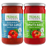 Primal Kitchen Tomato Pasta Sauce 2-Pack, No Added Sugar, Includes 1 Tomato Basil and 1 Roasted Garlic Marinara Sauce