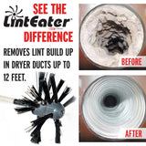 Dryer Vent Duct Cleaning Kit - Gardus RLE202 LintEater Rotary Dryer Vent Cleaner Kit, Removes Lint, Dryer Vent Cleaning System Extends Up to 12’