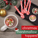 Christmas Marshmallow Toppers, Perfect for Hot Cocoa Toppings or Dessert Decorating Candy, Assorted Holiday Designs (6 Count (2 packs of 3))