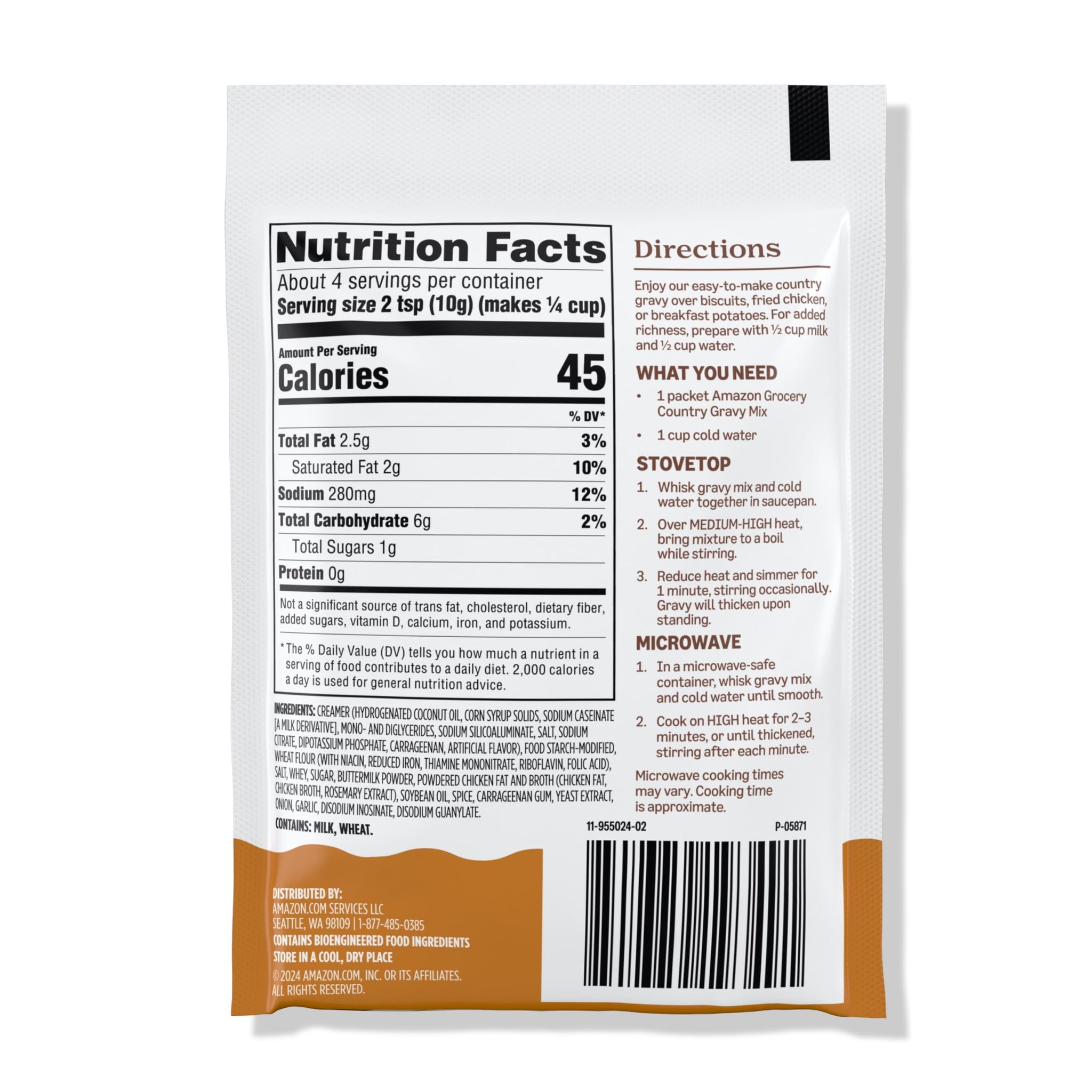 Amazon Brand - Happy Belly Country Gravy Mix, 1.37 ounce (Pack of 12)