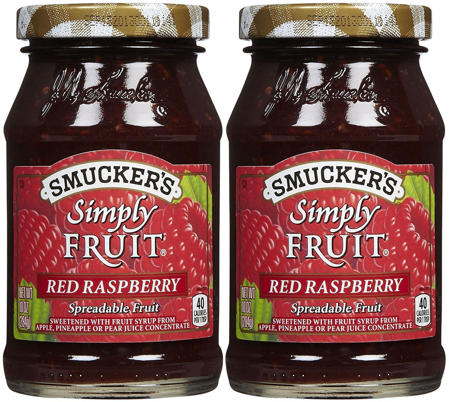 Smucker's Simply Fruit Raspberry Spread, 10 oz, 2 pk