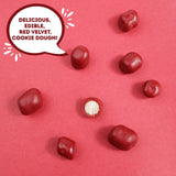 Red Velvet Bite Sized Edible Cookie Dough, Valentine's day Candy, Movie Theater Candies, Ice Cream Toppers and Candy Buffets, 3.1 Ounces (Pack of 3)