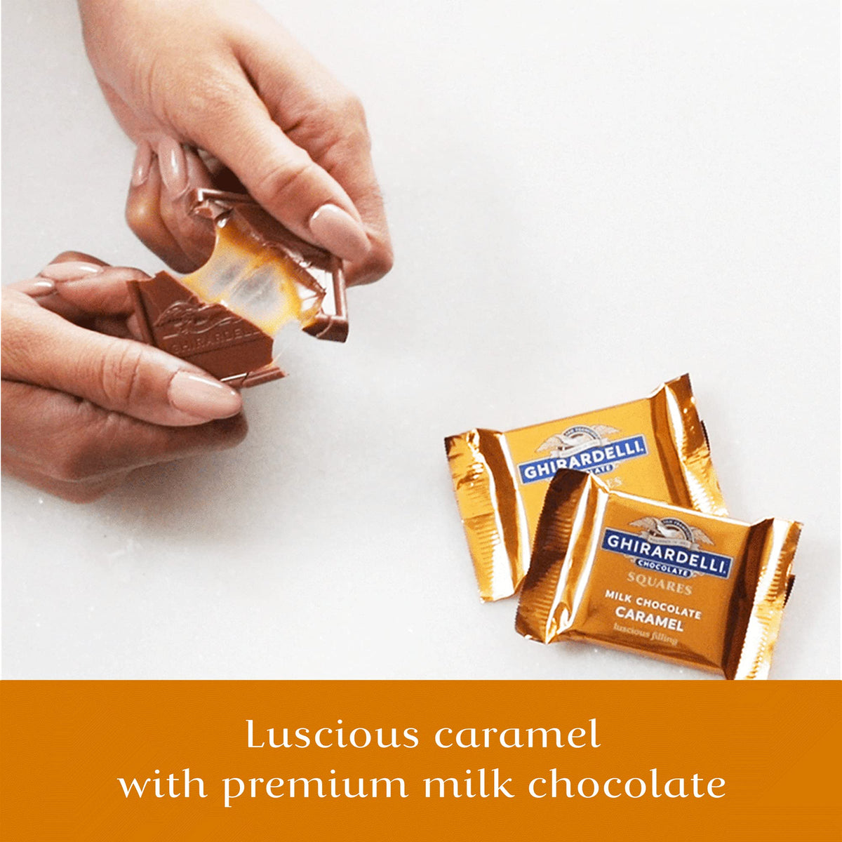 Ghirardelli Milk Chocolate Caramel Squares, 5.32 oz Bag