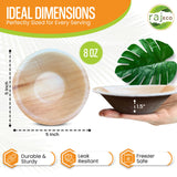 Raj Disposable Palm Leaf Bowls (50 Count, 5" Bowls) Strong Bowl Like Bamboo Party Bowl - Decorative Compostable Tableware for Lunch, Dinner, Birthday