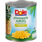 Dole Pineapple Tidbits In Light Syrup, Number 10 Can -- 6 per case.