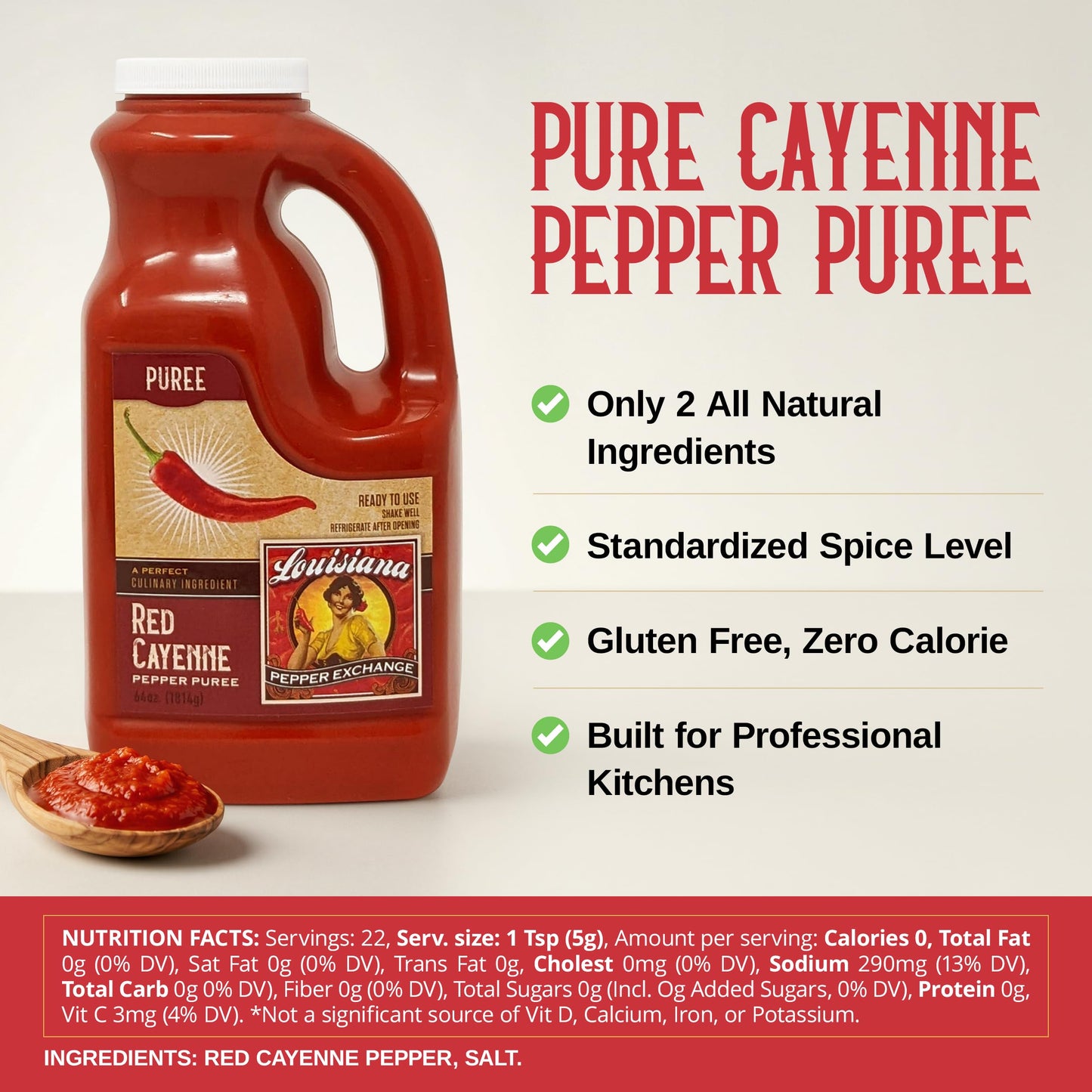 Cayenne Pepper - Louisiana Pepper Exchange - Fresh Pepper Replacement. Save Time and Money in the Kitchen, No More Food Waste. 64 Ounces, Perfect