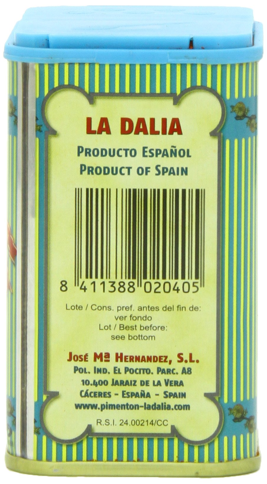 La Dalia Sweet Smoked Paprika Powder, Authentic Spanish Pimentón de la Vera, DOP Certified, Rich Color and Smoky Flavor, Perfect for Chicken, Meat