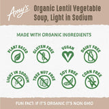 Amy's Lentil Vegetable Low Sodium Organic Soup, 14.5 Ounce