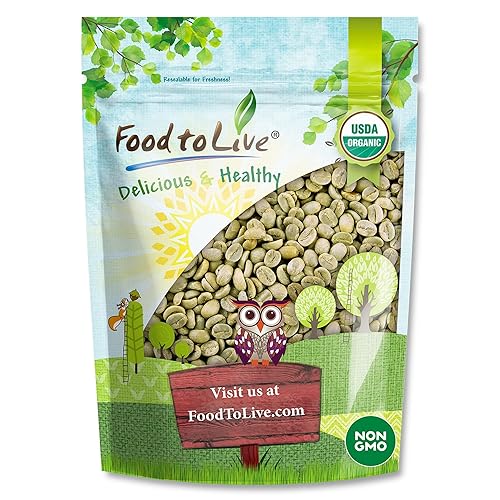 Food to Live Organic Honduran Arabica Green Coffee Beans, 12 Ounces - Whole, Unroasted, Washed Bean. Single Origin. Fresh Crop. Non-GMO, Vegan