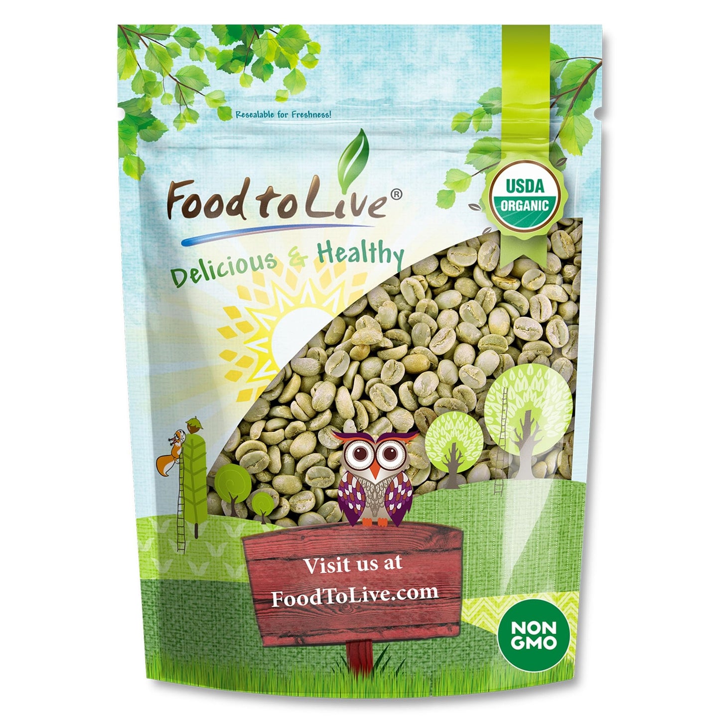 Food to Live Organic Honduran Arabica Green Coffee Beans, 12 Ounces - Whole, Unroasted, Washed Bean. Single Origin. Fresh Crop. Non-GMO, Vegan
