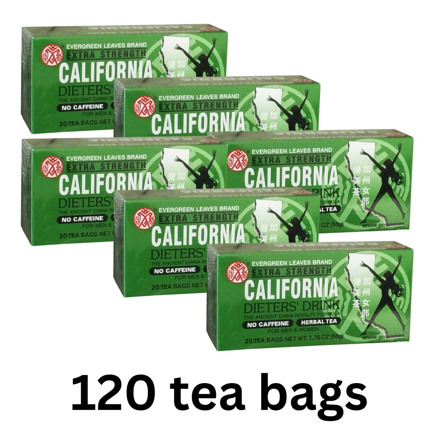 Extra Strength California Dieter's Tea Delight For Men and Women 20 Count, 6 pack