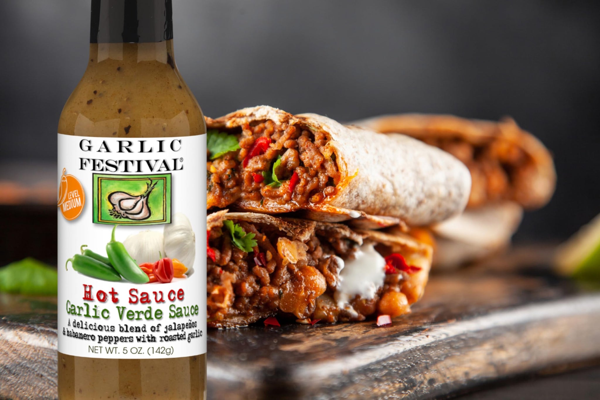 Garlic Festival Foods Garlic Green Jalapeno Hot Sauce