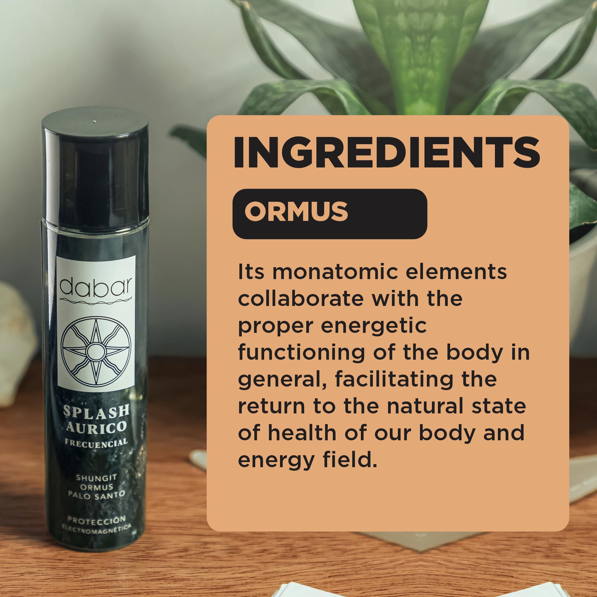 Ormus Patagonia Dabar Frecuencial - Splash AURIC SHUNGIT Protection - 100ML- Shungite, Ormus & Lignum Vitae Spray