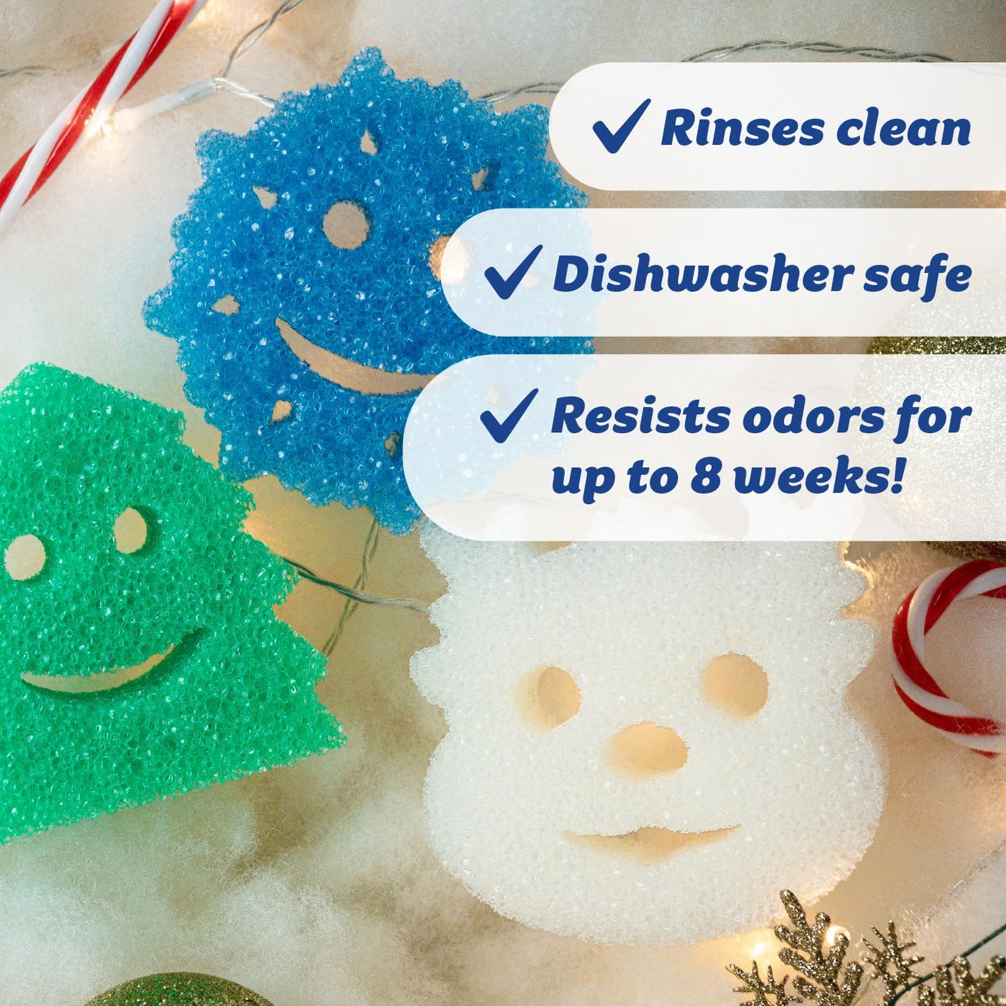 Scrub Daddy Scrub Mommy Holiday Christmas Tree Gift Box Set, Non-Scratch Christmas Cleaning Sponges for Kitchen, Dishes & Home, Dual-Sided Dish