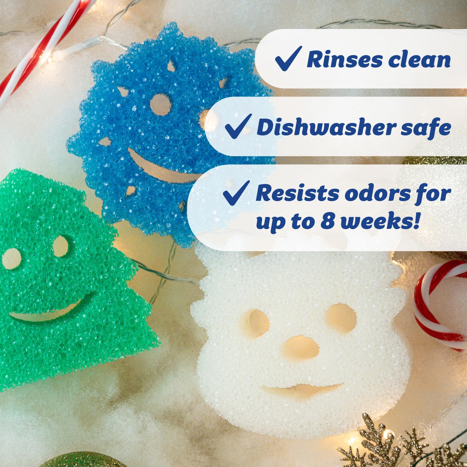 Scrub Daddy Scrub Mommy Holiday Christmas Tree Gift Box Set, Non-Scratch Christmas Cleaning Sponges for Kitchen, Dishes & Home, Dual-Sided Dish