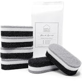 SIMPLYCASA Kitchen Dish Cleaning Sponges - Pack of 6 | Non-Scratch & Fast-Drying | Reusable Scrubbers for Kitchen & Household Use | Stylish Black