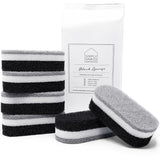 SIMPLYCASA Kitchen Dish Cleaning Sponges - Pack of 6 | Non-Scratch & Fast-Drying | Reusable Scrubbers for Kitchen & Household Use | Stylish Black