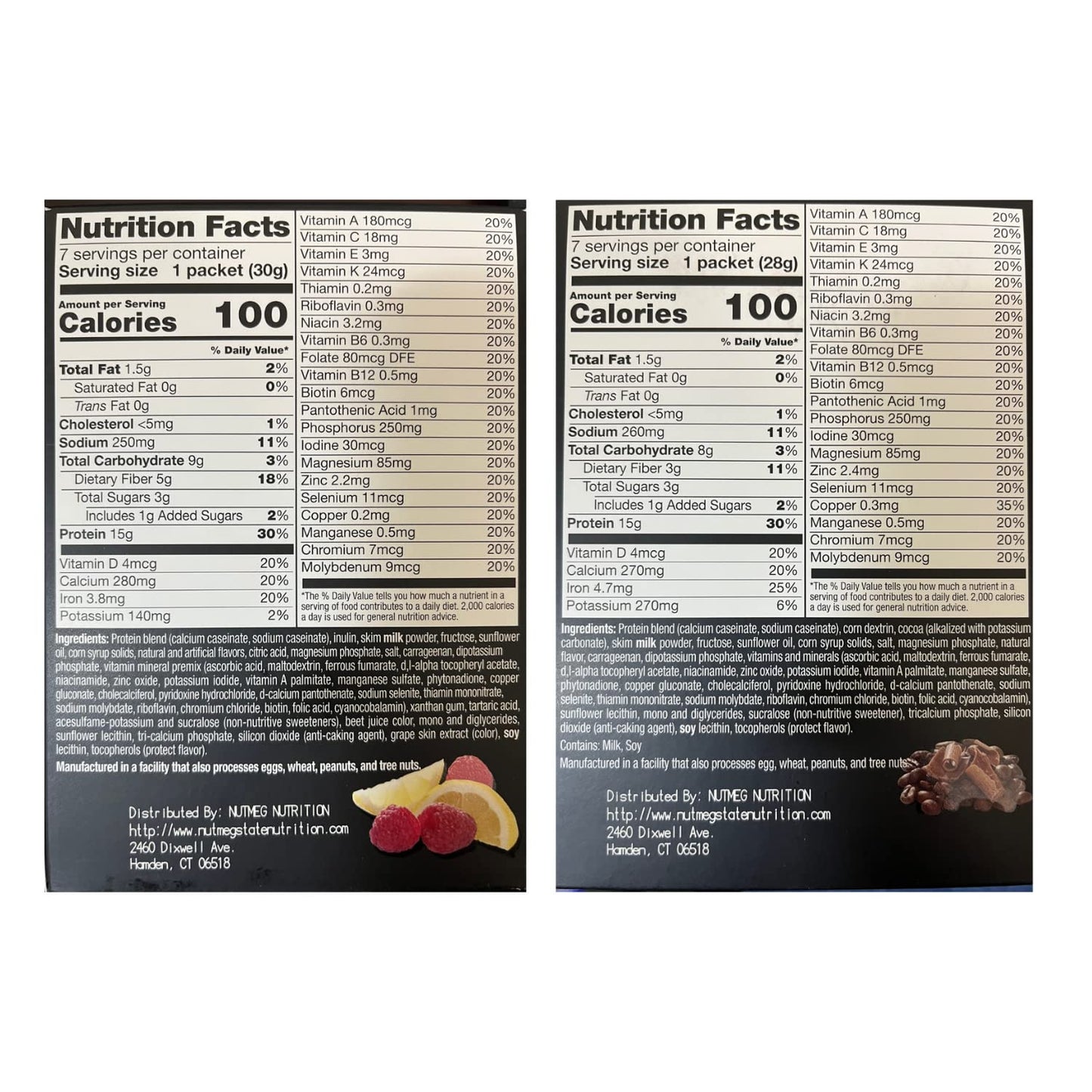 PROTIFIT - High Protein Lemon Raspberry & Mocha Pudding & Shake Mix 2 Pack, 15g Protein, Low Calorie, Low Fat, Low Carb, Aspartame Free, Idea Protein