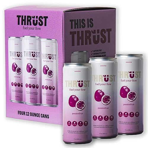 Thrust All Natural Wellness - 4 Pack | Nitric Oxide Beverage | 5 g Sugar, 25 Cal | Boost Blood Flow | Increase Circulation & Vitality Support