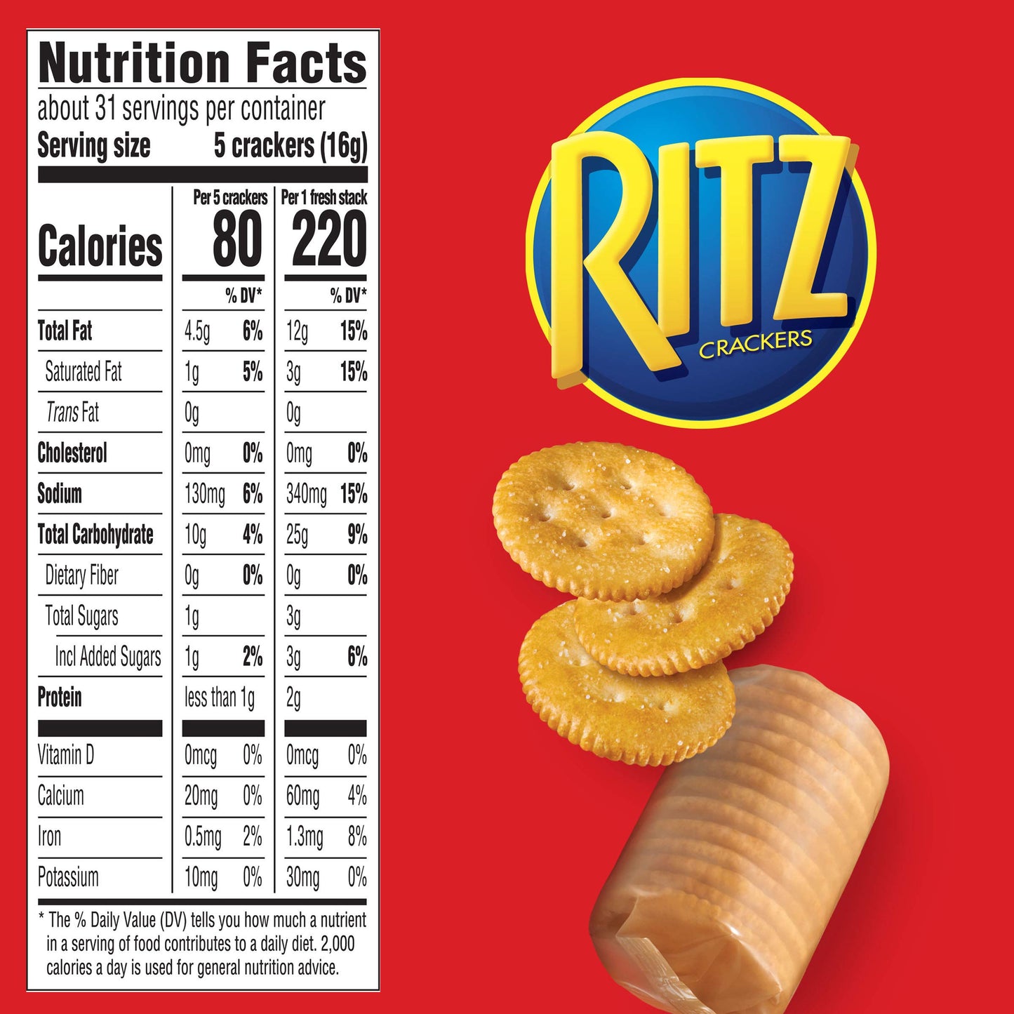 RITZ Fresh Stacks Original Crackers, Family Size, 1.8oz