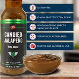 PS Seasoning Candied Jalapeno BBQ Chicken Wing Sauce - Sweet and Spicy All-Purpose Hot Sauce for Grilling, Dipping, Tossing, and Marinating - Perfect