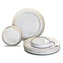 " OCCASIONS " 120 Plates Pack, Heavyweight Premium Disposable Plastic Plates Set 60 x 10.5'' Dinner + 60 x 6.25'' Dessert/Cake Plates (Celebration