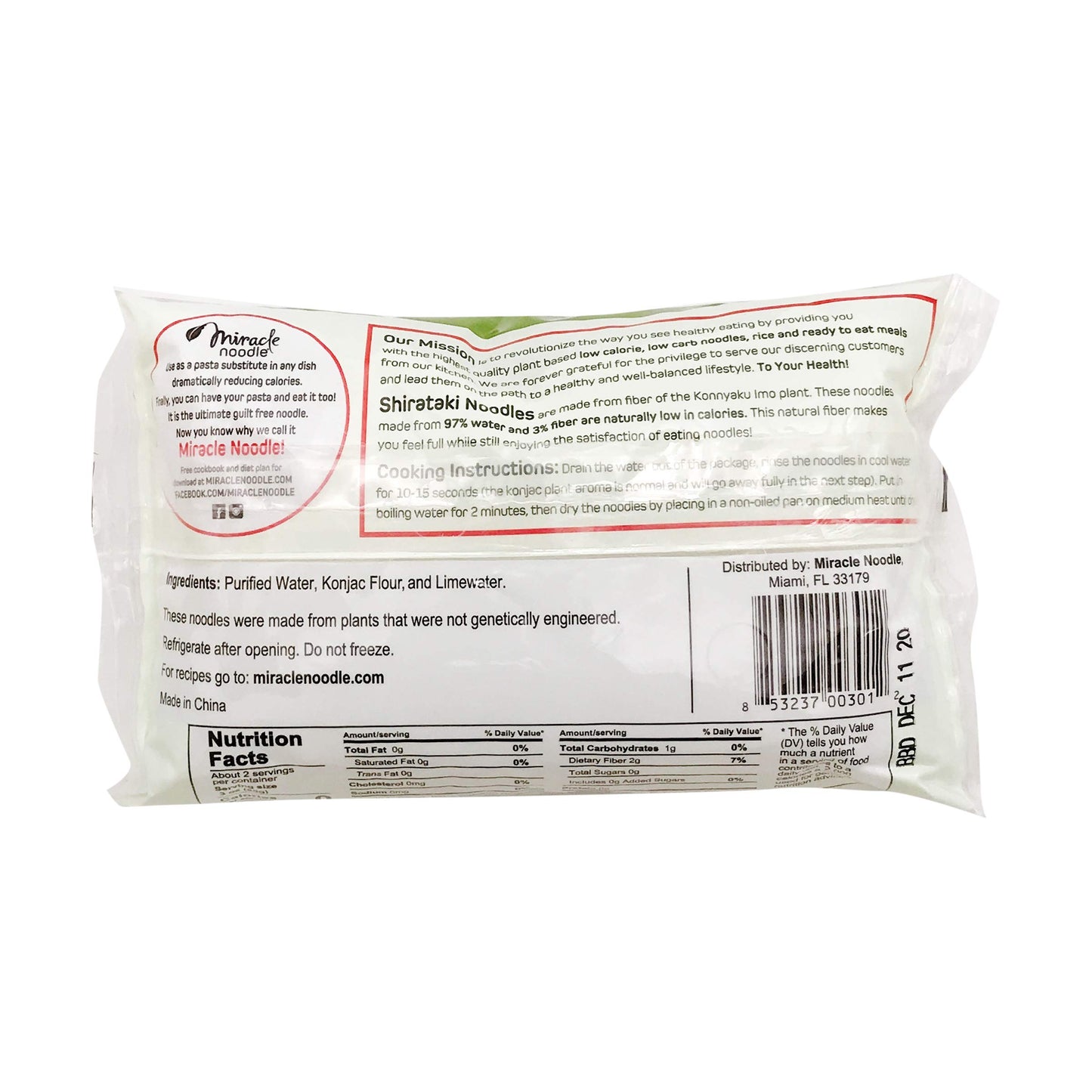 Miracle Noodle, Fettuccini Shiratake, 7 Ounce