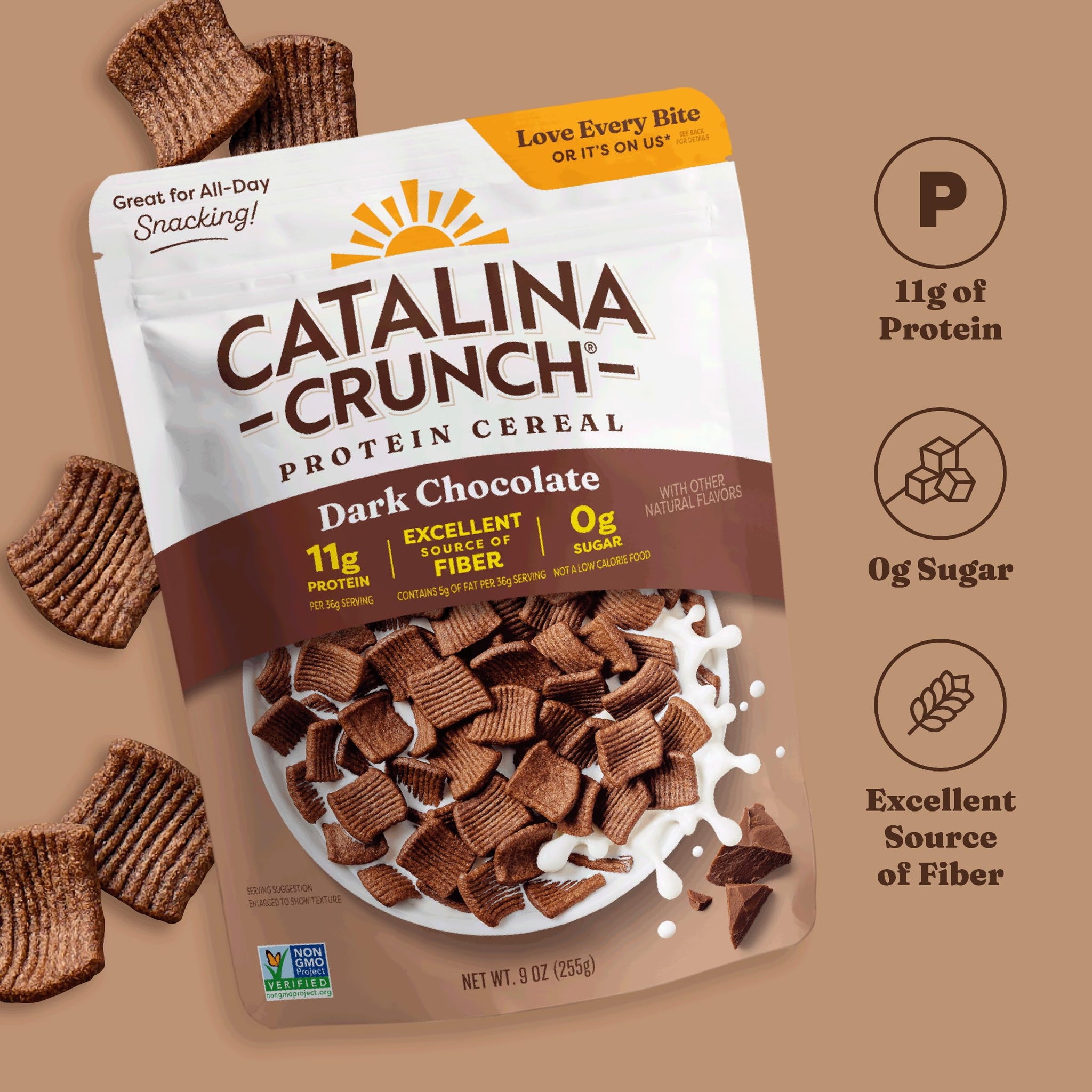 Catalina Crunch Protein Cereal, Dark Chocolate, 9 oz Bag (Pack of 1)