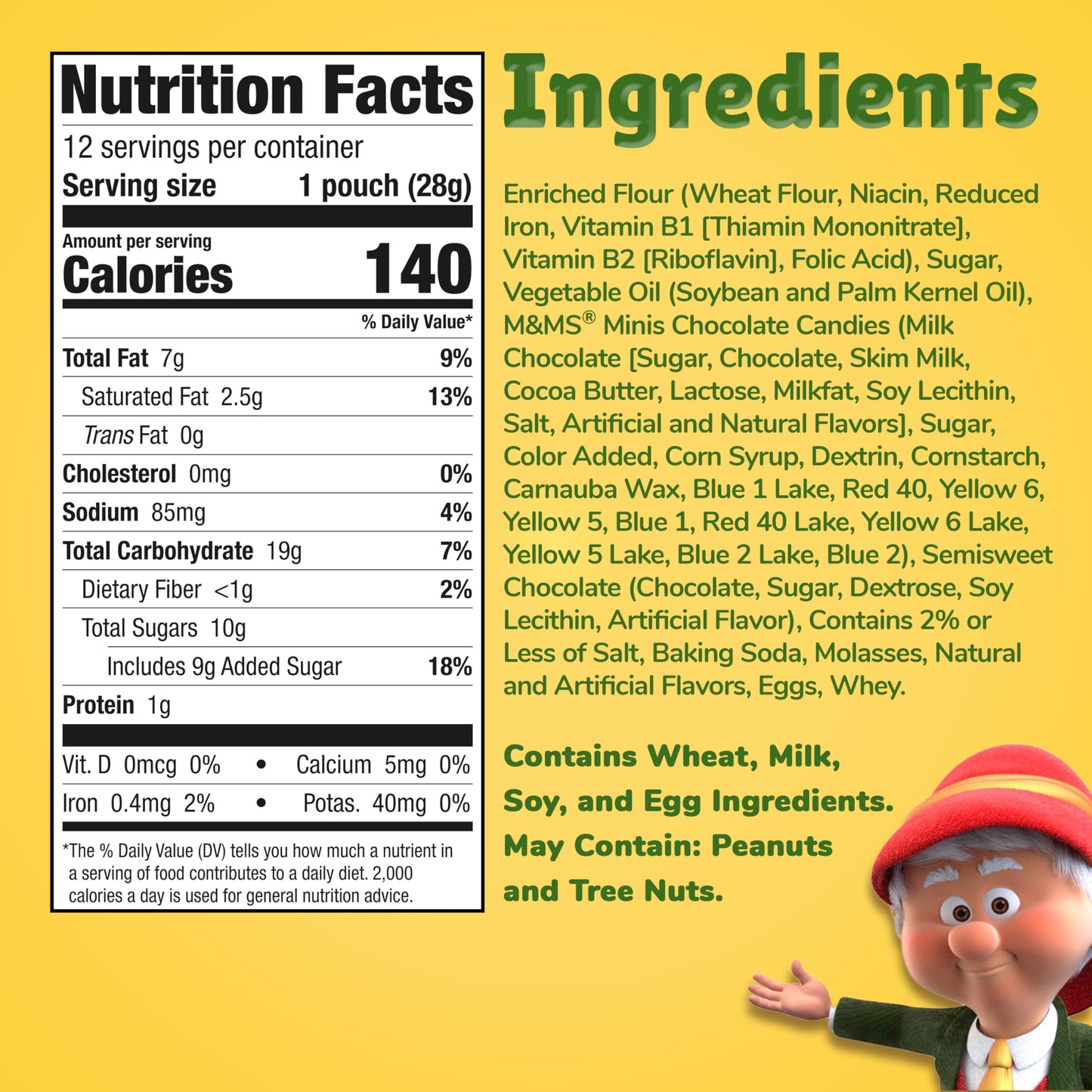 Keebler Chips Deluxe Minis Made with M&M’s, Chocolate Chip Cookies, 1 oz Pouches, 10 Count