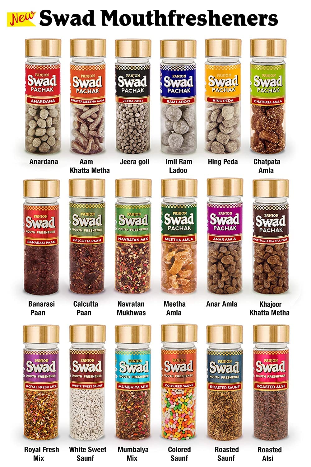 Swad Chocolate Candy (Birthday Pack) [Assorted Mix Toffee Original Kaccha Aam Imli Lemon Guava] 3 Packs x 100 Pcs Pouch 100